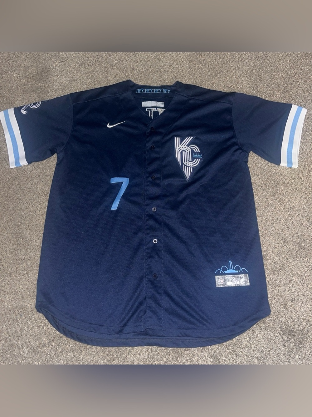 Nike Kansas City Royals Bobby Witt Jr. City Connect Jersey XL Navy Blue White #7